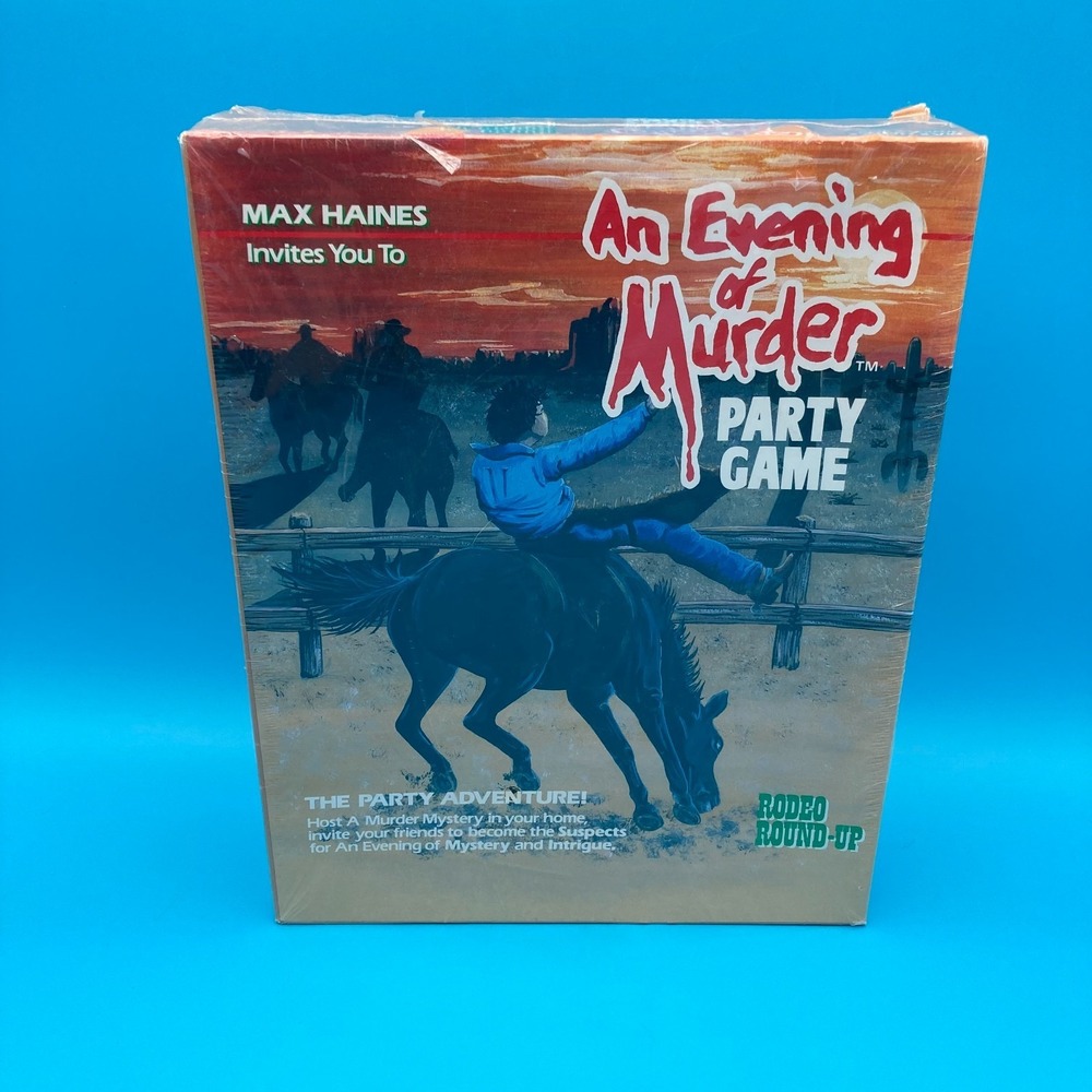 Vintage 1989 Max Haines An Evening of Murder: Rodeo Round-Up Party Game  Sealed